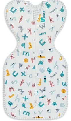 Love To Dream Swaddle UP Ecovero Moderate, Medium - Alphabet Soup White