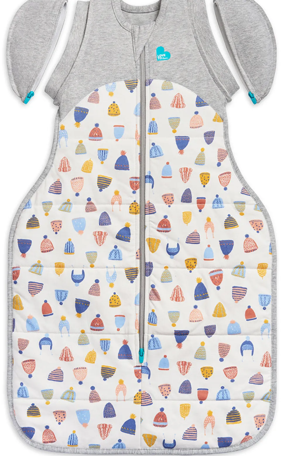 Love To Dream Swaddle UP Designer Collection Transition Bag Quilted Cotton 2.5 TOG, Large - Happy Hats White