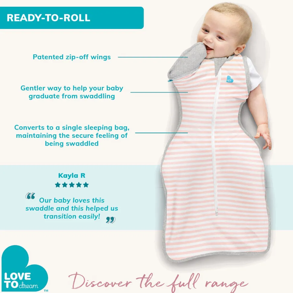Love To Dream Swaddle UP Designer Collection Transition Bag Quilted Cotton 2.5 TOG, Large - Happy Hats White