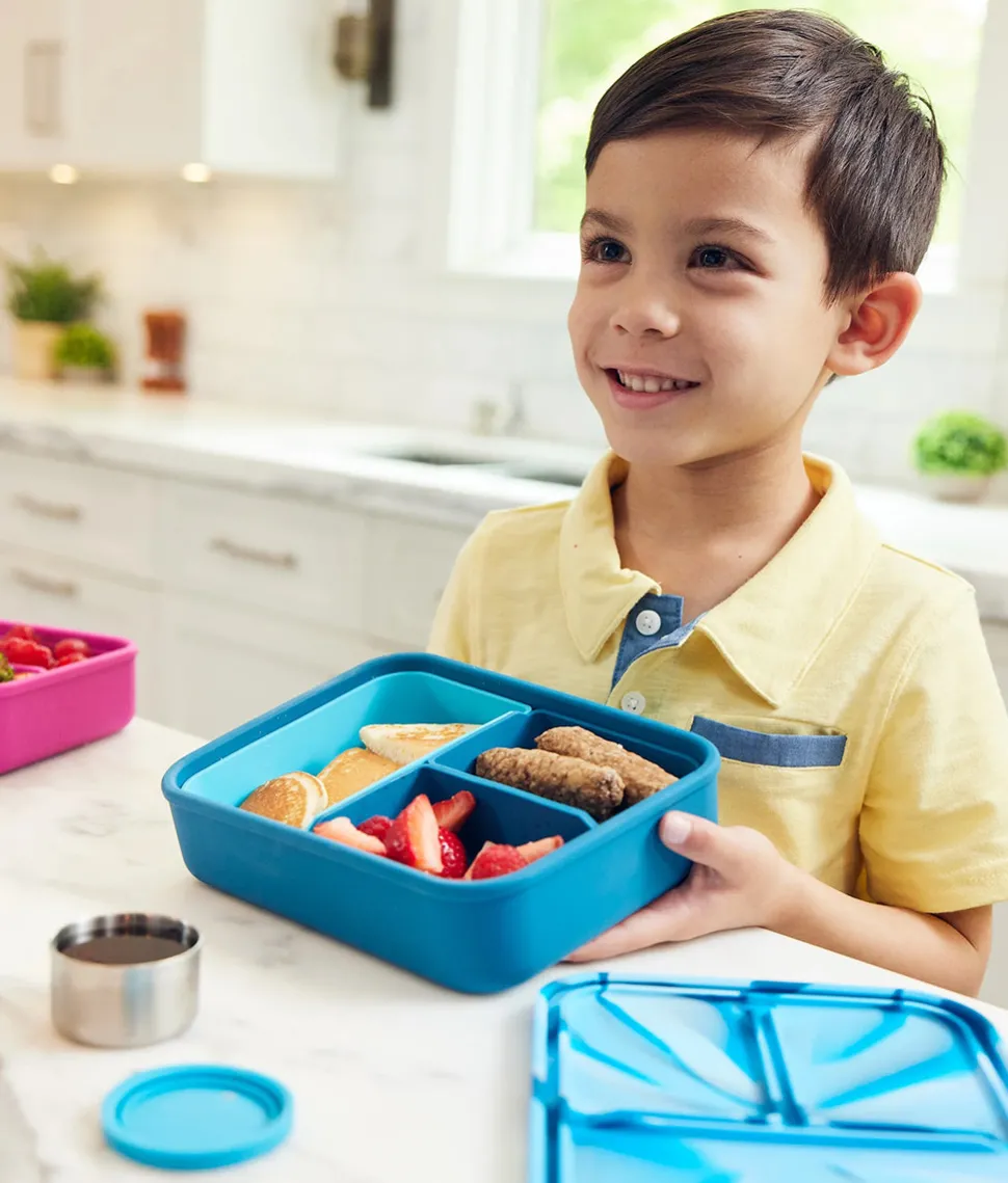 LunchBots Large Build-A-Bento Lunch Box, 4 cups - Blue Whale