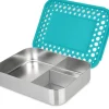 LunchBots Large Trio Bento 3 Compartment Lunch Box - Aqua Dots
