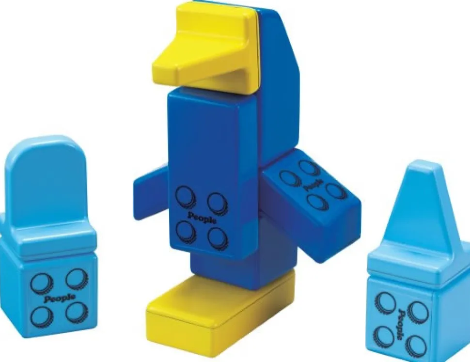 Magna-Tiles People Blocks, Solid Colors - 31 Piece Set