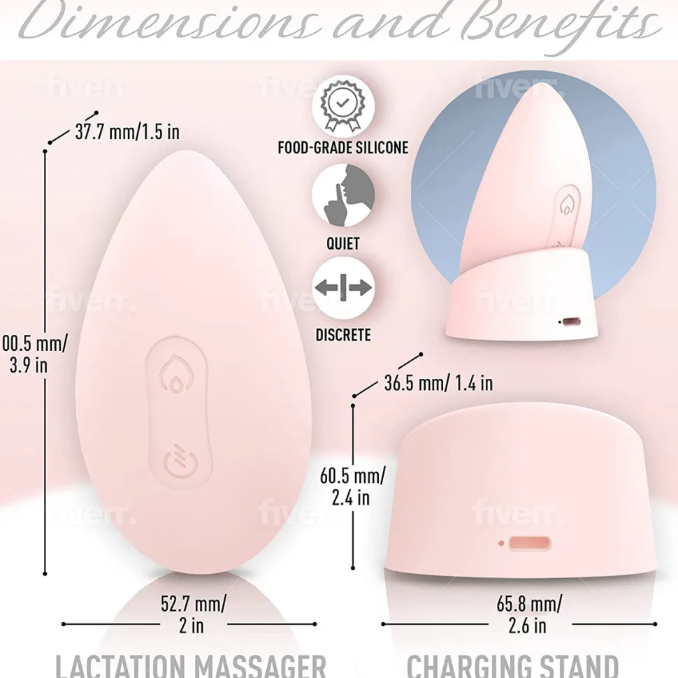 MammaEase Lumama Pro Warming Lactation Massager - Blush Pink