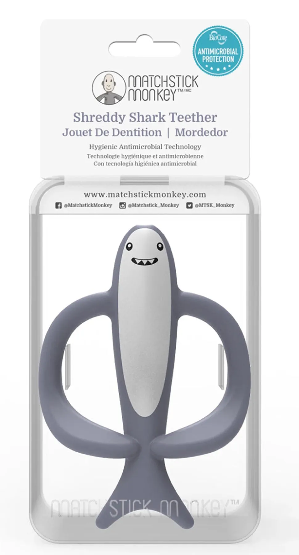 Matchstick Monkey Animal Teether - Shreddy Shark