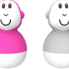 Matchstick Monkey Bathtime Wobblers - Pink & Cool Gray