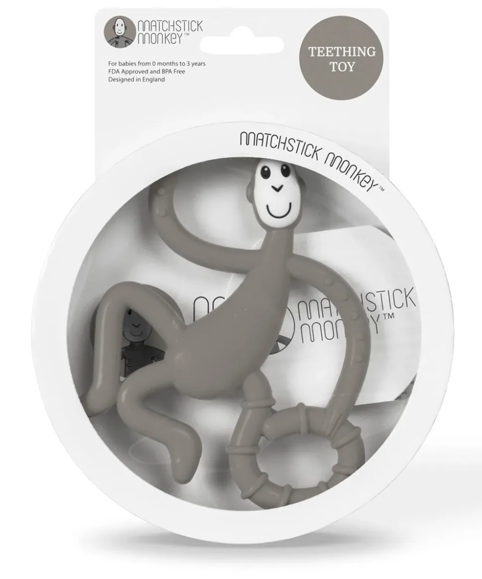 Matchstick Monkey Dancing Monkey Teether - Gray
