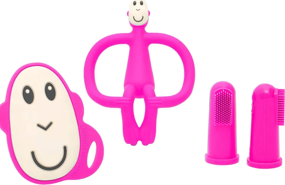 Matchstick Monkey Teething Starter Set - Pink