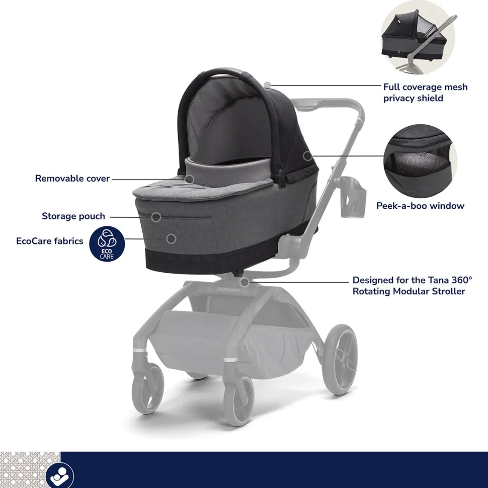 Maxi-Cosi Tana 360 + Peri 180 Rotating Infant Car Seat Travel System + Bassinet Bundle - Onyx Heritage