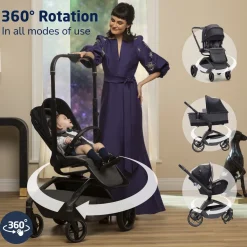 Maxi-Cosi Tana 360 + Peri 180 Rotating Infant Car Seat Travel System Bundle - Onyx Heritage