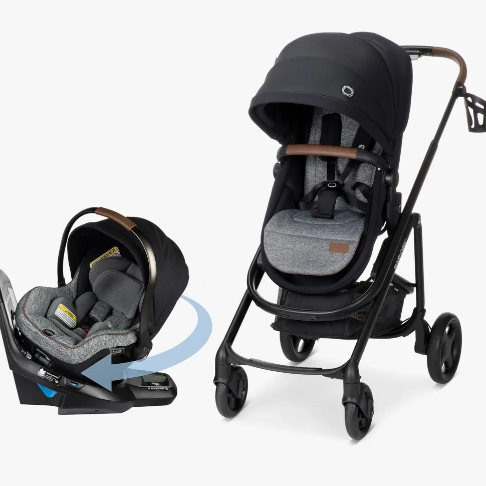 Maxi-Cosi Tayla Max + Peri 180 Rotating Infant Car Seat Travel System Bundle - Onyx Wonder