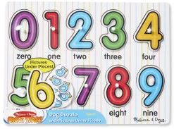 Melissa & Doug See-Inside Numbers Peg Puzzle - 10 pieces