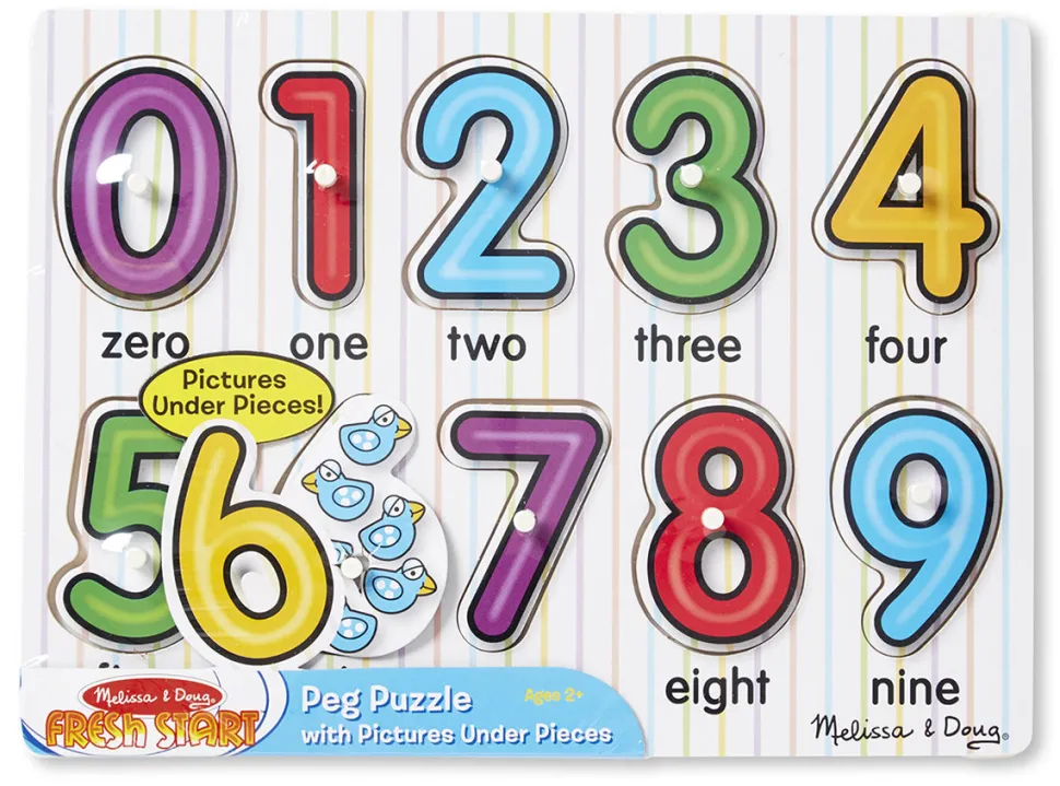 Melissa & Doug See-Inside Numbers Peg Puzzle - 10 pieces