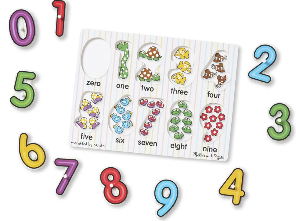 Melissa & Doug See-Inside Numbers Peg Puzzle - 10 pieces