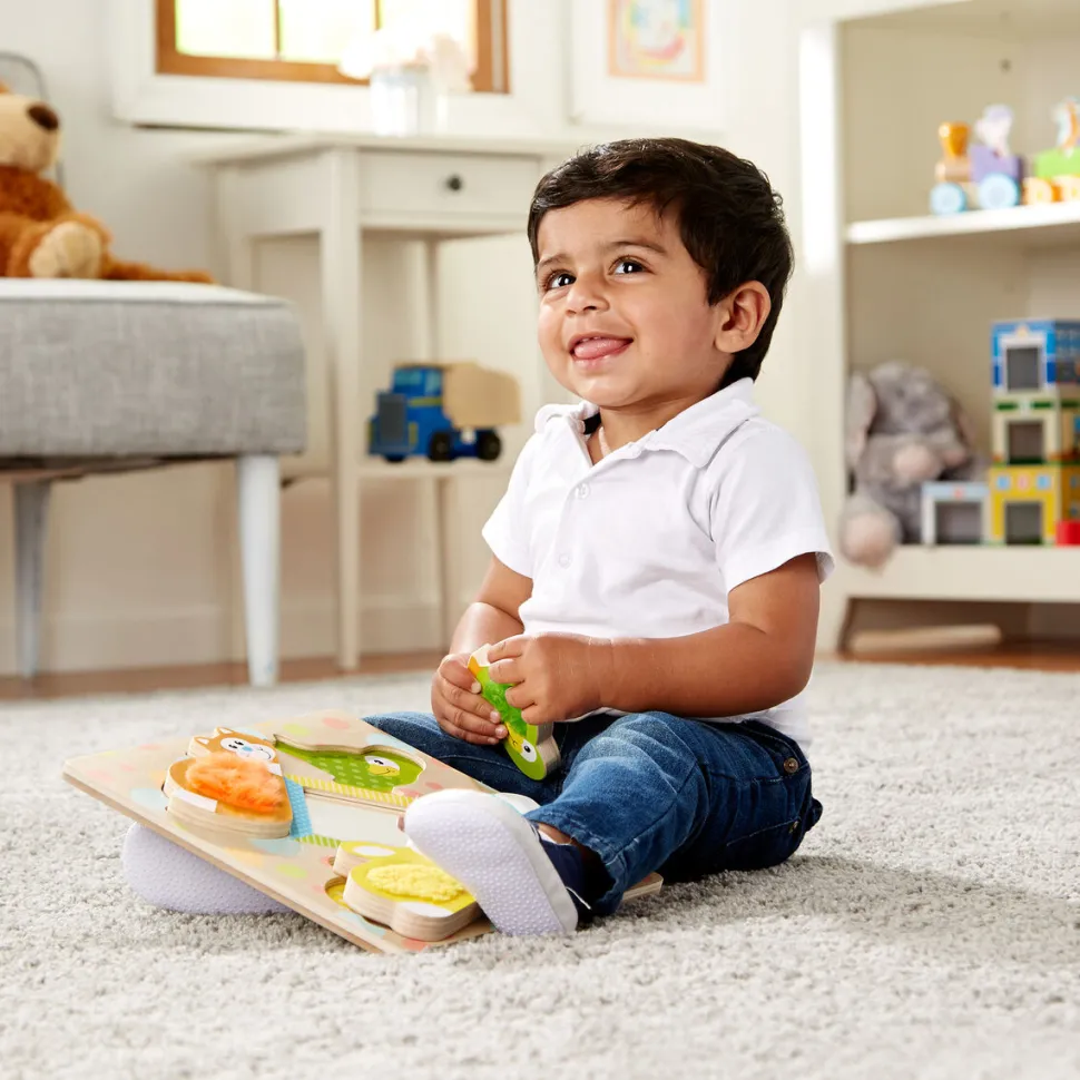 Melissa & Doug Touch and Feel Puzzle - Peek-a-Boo Pets