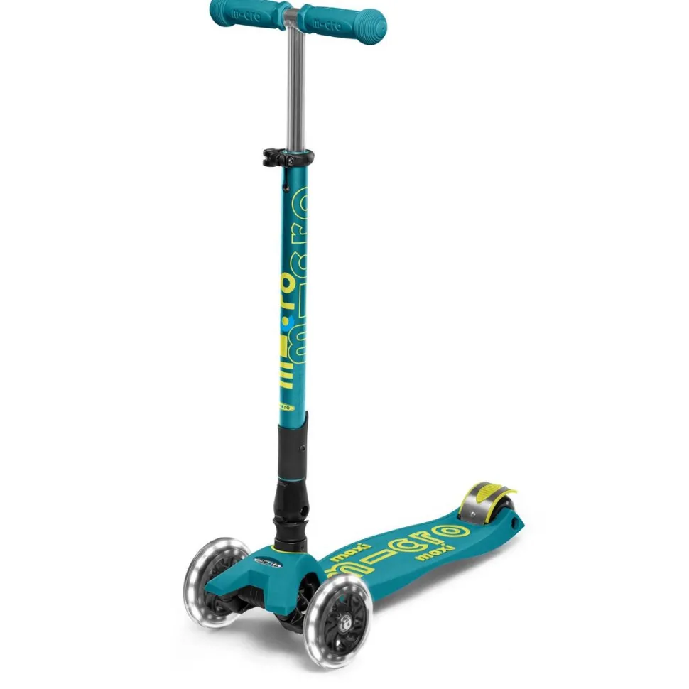 Micro Kickboard Micro Maxi Foldable LED Scooter - Petrol Green