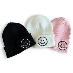 millie+roo Smile Rib Knit Beanie - Rose (0-1Y)