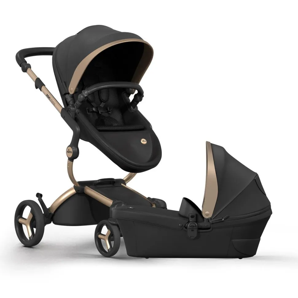 Mima Xari Max Stroller + Bassinet Bundle - Black / Gold / Black