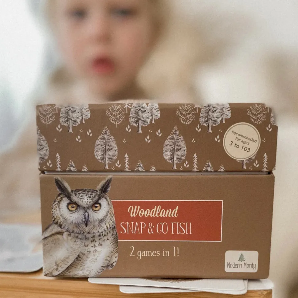 Modern Monty Snap & Go Fish - Woodland (2 Card Games in 1)