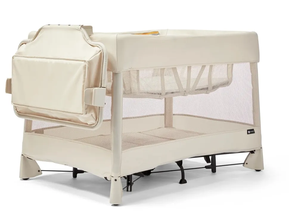 4moms Breeze 5 Plus Playard + Diaper Storage Caddy Bundle - Birch