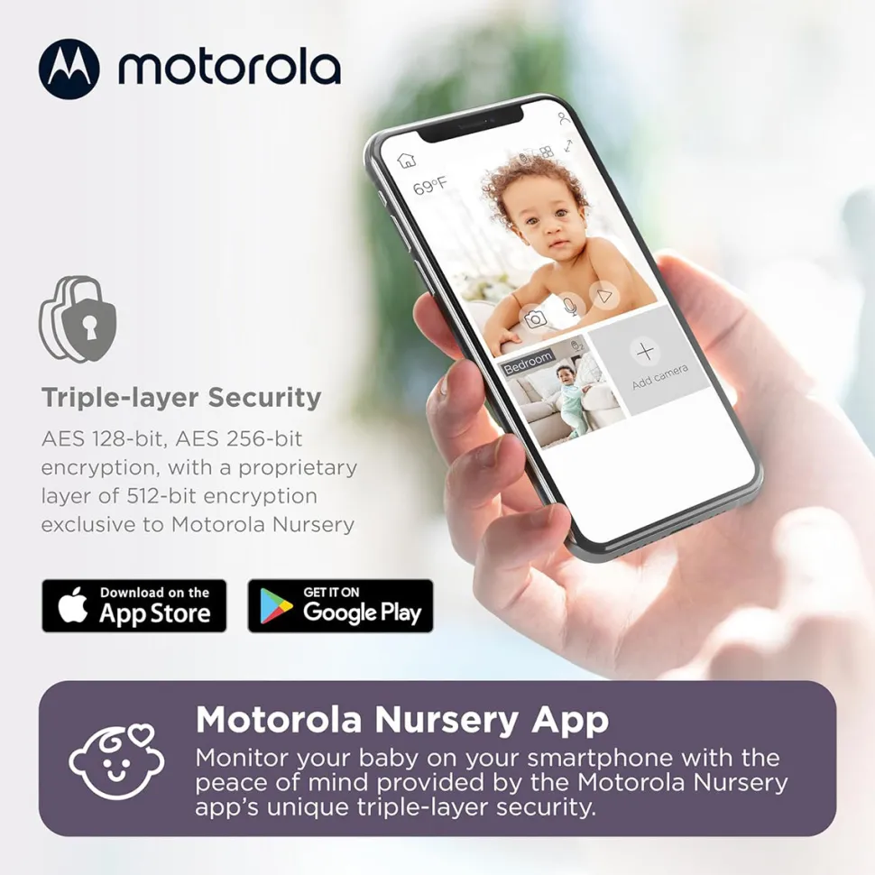 Motorola PIP1510 Connect 5" Wi-Fi Motorized Video Baby Monitor - 2 Camera Pack