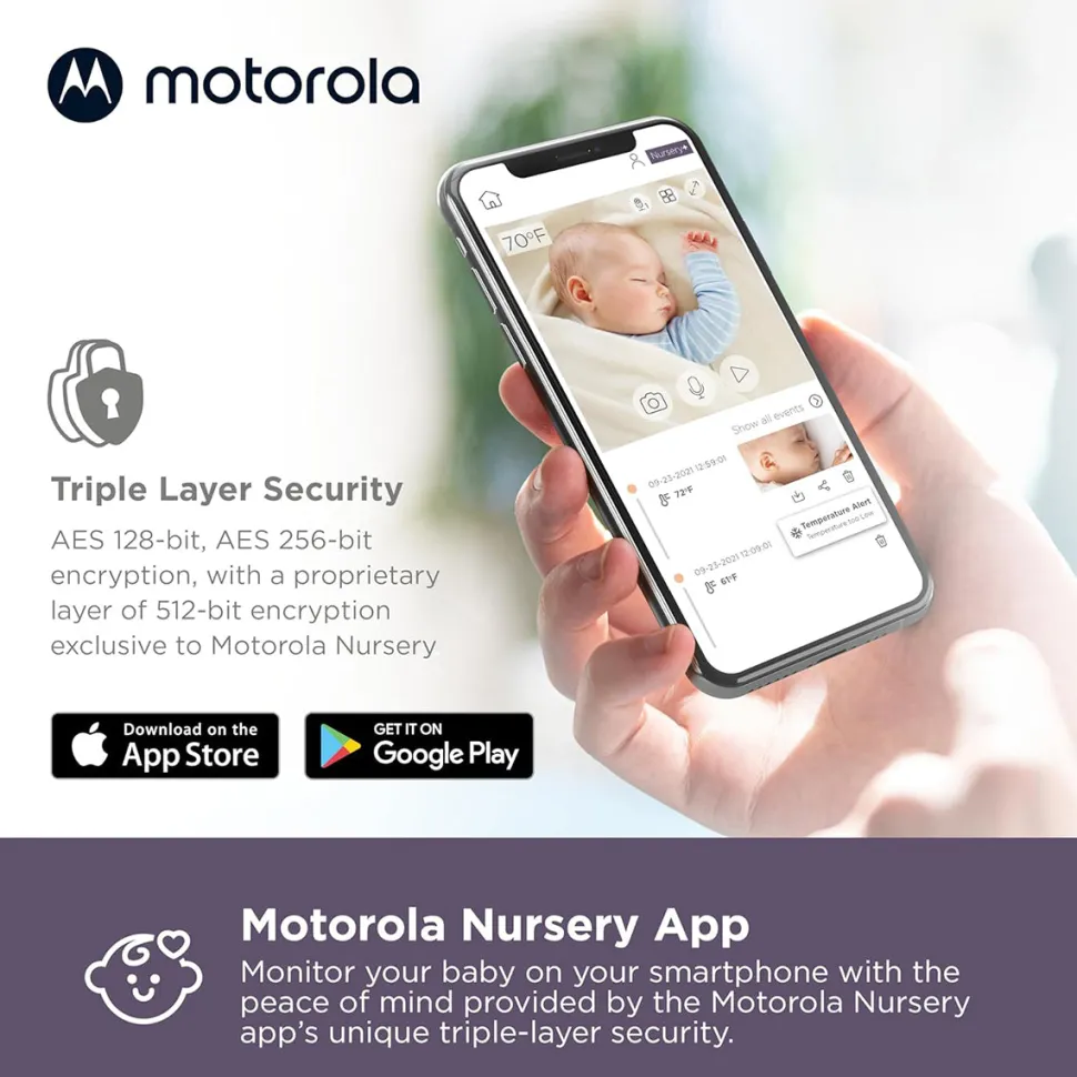 Motorola VM85 Connect 5" Wi-Fi Video Baby Monitor with Mood Light - 2 Camera Pack
