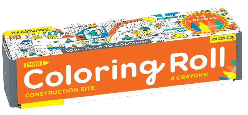 Mudpuppy Mini Coloring Roll - Construction Site