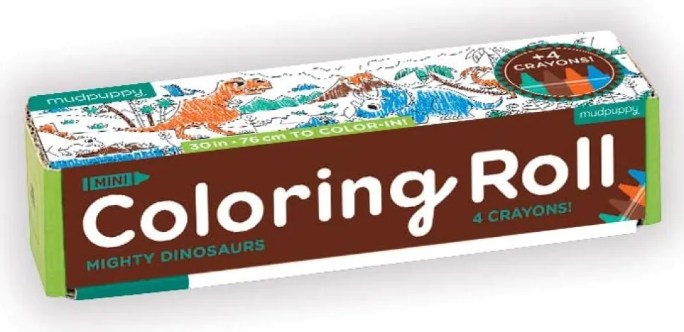 Mudpuppy Mini Coloring Roll - Mighty Dinosaurs