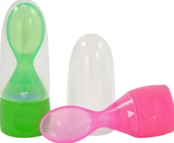 Munchkin Click Lock Food Pouch Spoons, 2-pk - Green/Pink