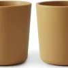Mushie Dinnerware Cups for Kids, Set of 2 - Mustard