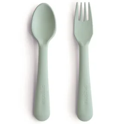 Mushie Fork and Spoon Set - Sage