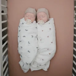 Mushie Organic Cotton Muslin Swaddle Blanket - Whales