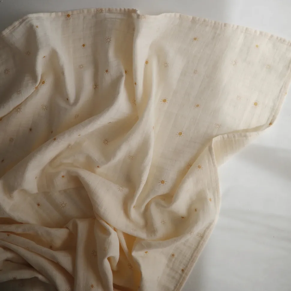 Mushie Organic Cotton Muslin Swaddle Blanket - Sun