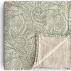 Mushie Organic Cotton Muslin Swaddle Blanket - Green Paisley