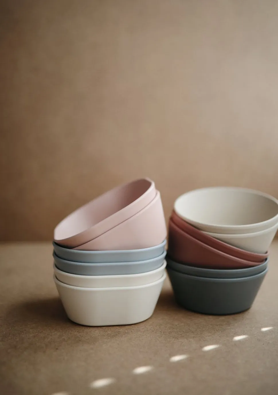 Mushie Square Dinnerware Bowls, Set of 2 - Blush