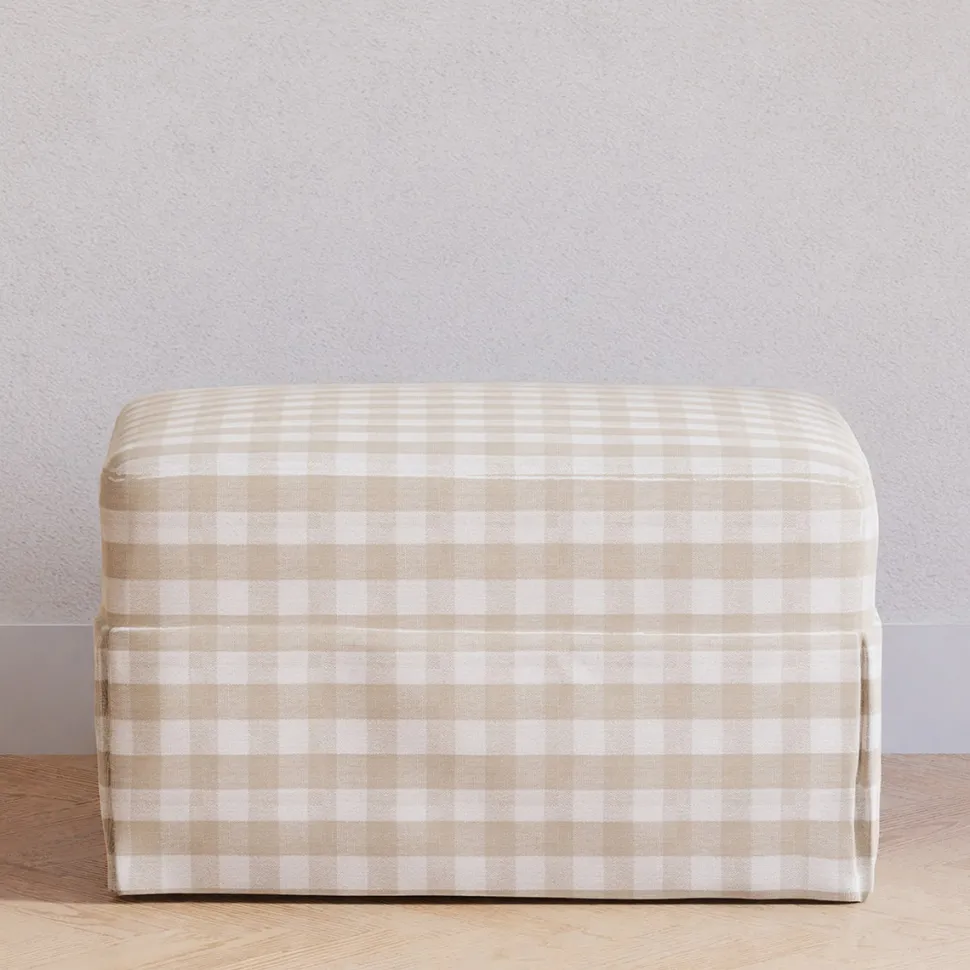 Namesake Crawford Gliding Ottoman - Tan Gingham