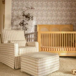 Namesake Crawford Gliding Ottoman - Tan Gingham
