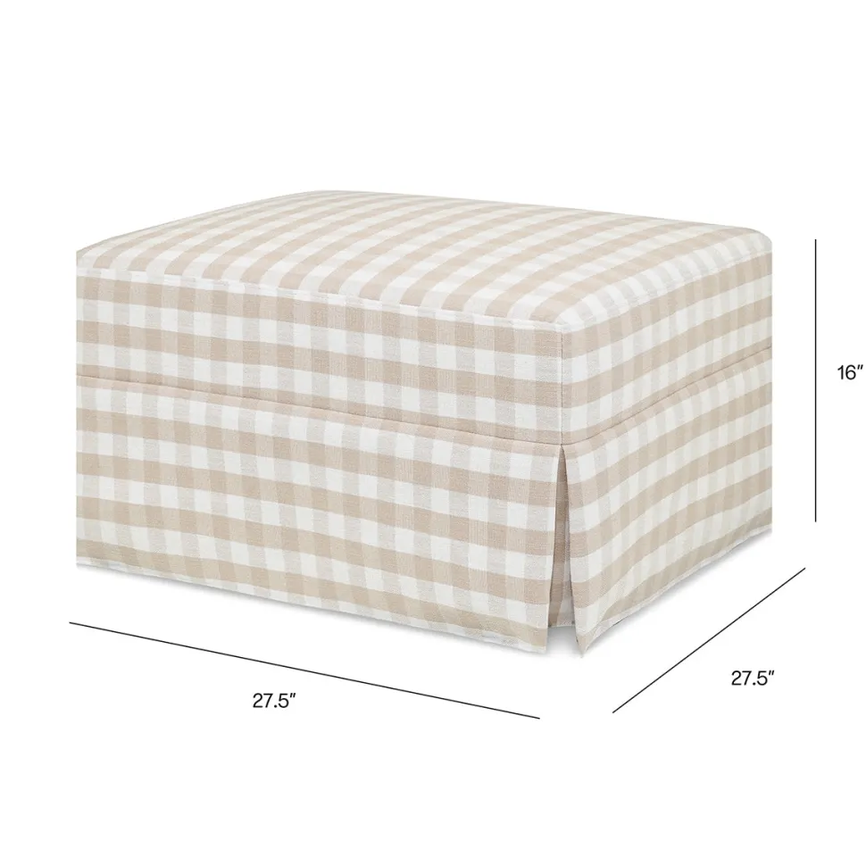 Namesake Crawford Gliding Ottoman - Tan Gingham