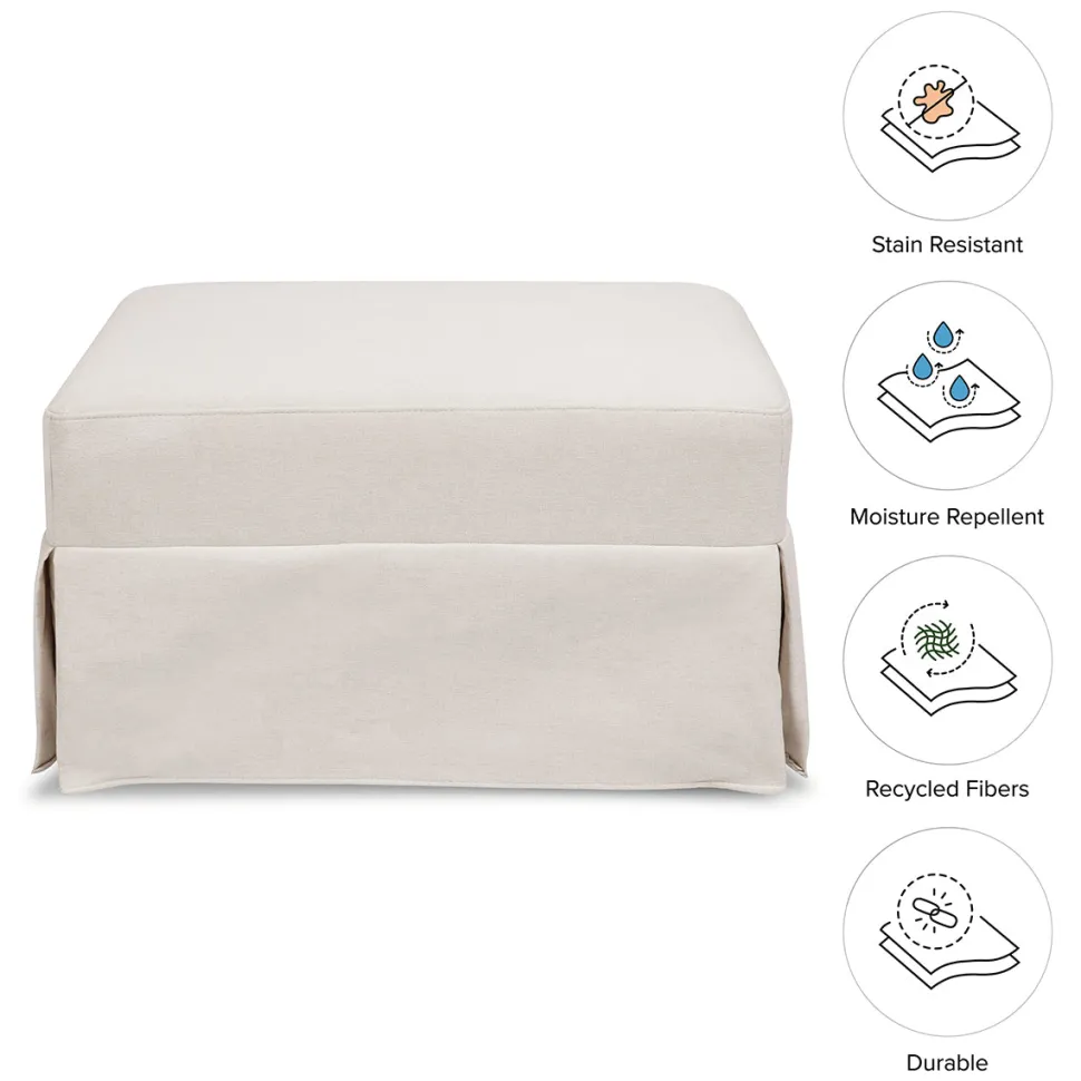 Namesake Crawford Gliding Ottoman - Performance Cream Eco-Weave