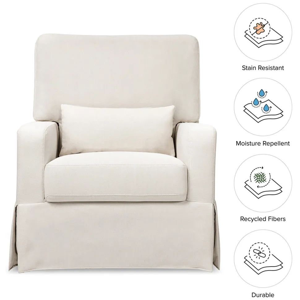 Namesake Crawford Pillowback Comfort Swivel Glider - Performance Cream Eco-Weave