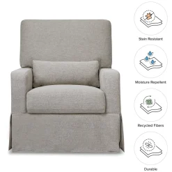 Namesake Crawford Pillowback Comfort Swivel Glider - Performance Grey Eco-Weave
