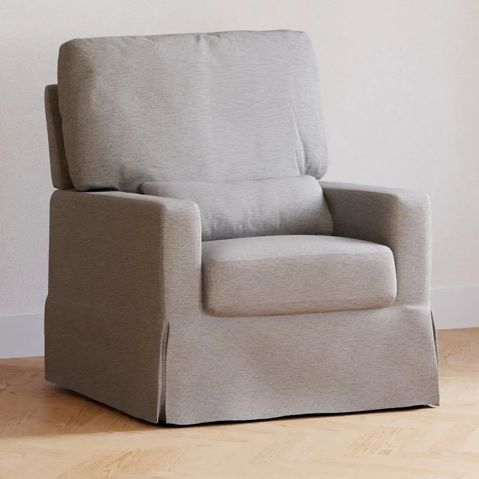 Namesake Crawford Pillowback Comfort Swivel Glider - Performance Grey Eco-Weave