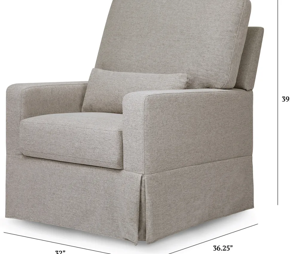 Namesake Crawford Pillowback Comfort Swivel Glider - Performance Grey Eco-Weave