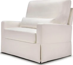 Namesake Crawford Pillowback Chair and a Half, Comfort Swivel Glider - Performance Cream Eco-Weave