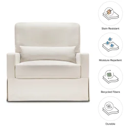 Namesake Crawford Pillowback Chair and a Half, Comfort Swivel Glider - Performance Cream Eco-Weave