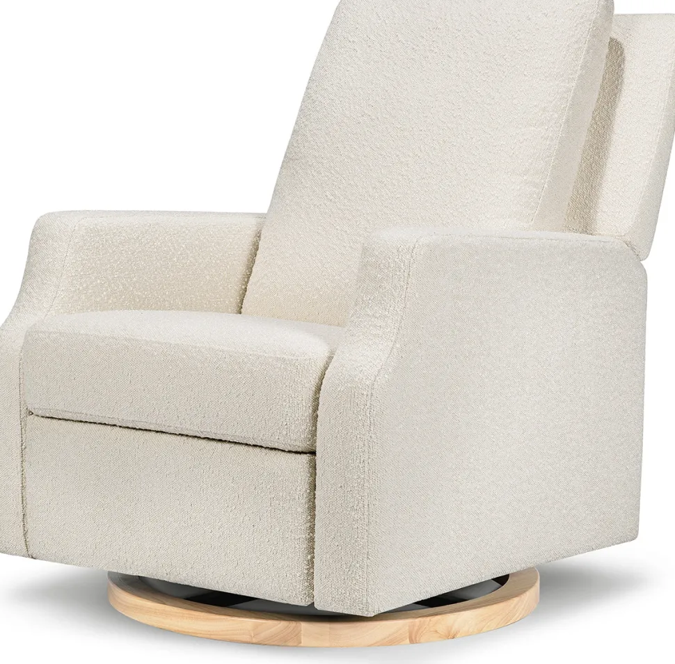 Namesake Crewe Swivel Glider Recliner - Ivory Boucle w/Light Wood Base