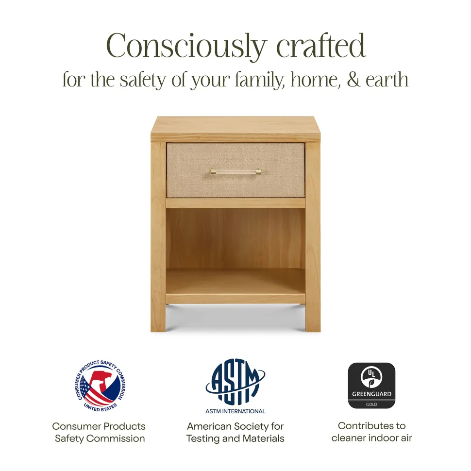 Namesake Eloise Assembled Nightstand - Honey and Performance Sand Eco-Weave