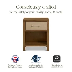 Namesake Eloise Assembled Nightstand - Natural Walnut and Performance Sand Eco-Weave