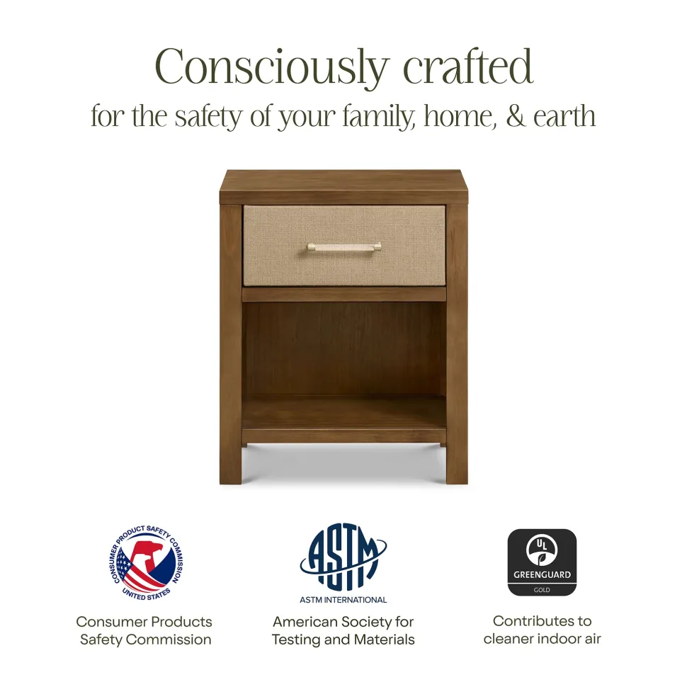 Namesake Eloise Assembled Nightstand - Natural Walnut and Performance Sand Eco-Weave