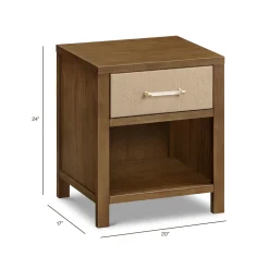 Namesake Eloise Assembled Nightstand - Natural Walnut and Performance Sand Eco-Weave