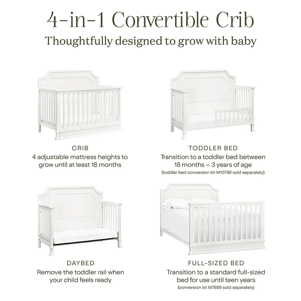 Namesake Emma Regency 4-in-1 Convertible Crib - Warm White